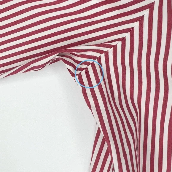 The Shirt Rochelle Behrens Icon Red White Stripe Long Sleeve Button Down Large - Picture 8 of 9